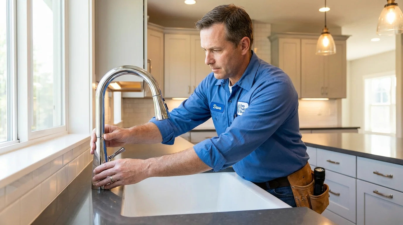 Kitchen faucet installation by Johns Plumbing LLC in Maspeth
